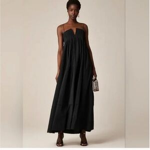 NWT J Crew Strapless Notched Pleated Maxi Dress